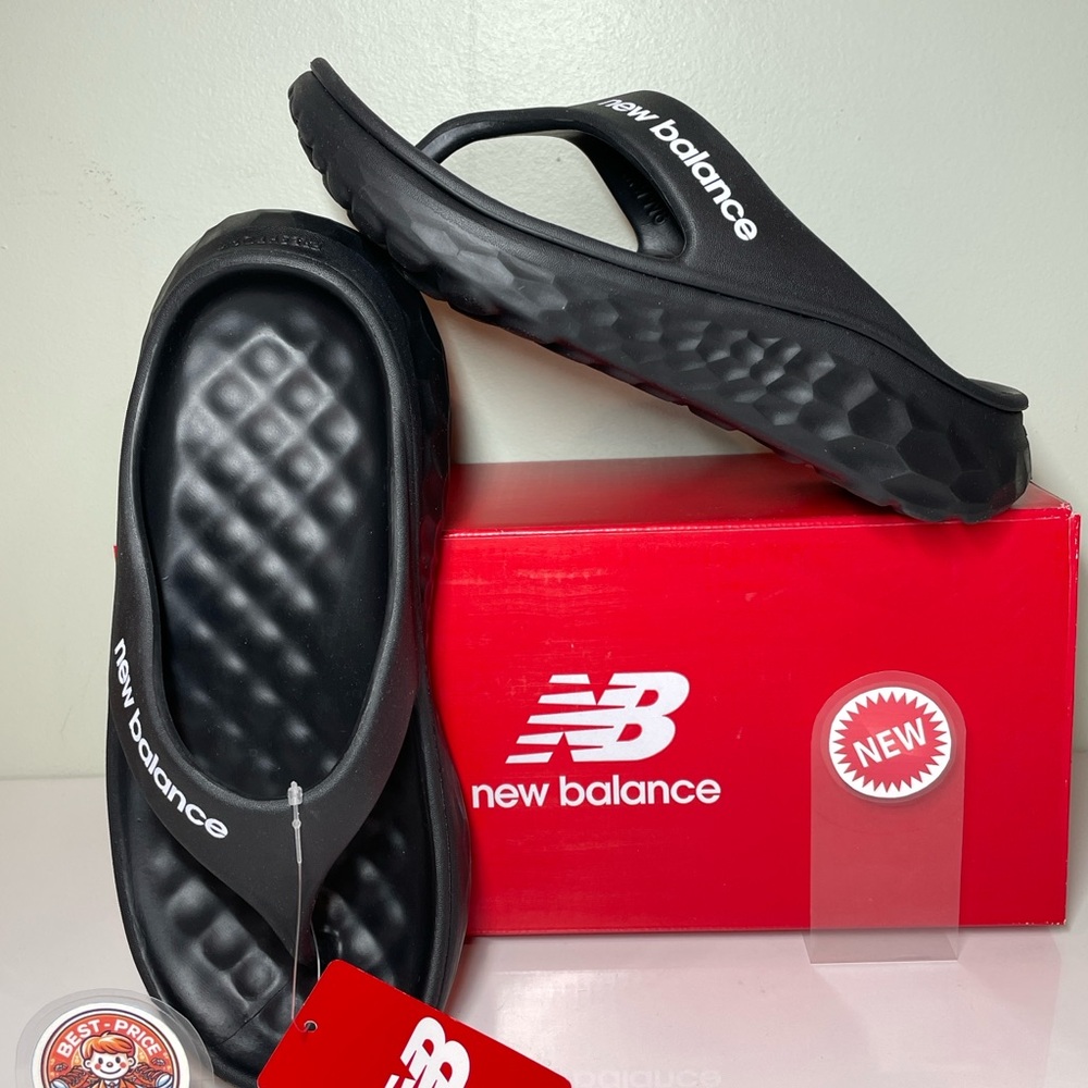 New Balance - Size 6/ 7 - Women's Fresh Foam Thong Slip-On Sandals - Black